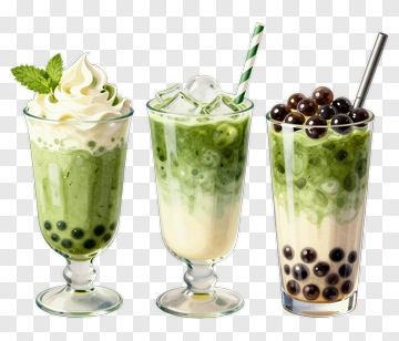 Bubble Tea Drinks In Glasses PNG