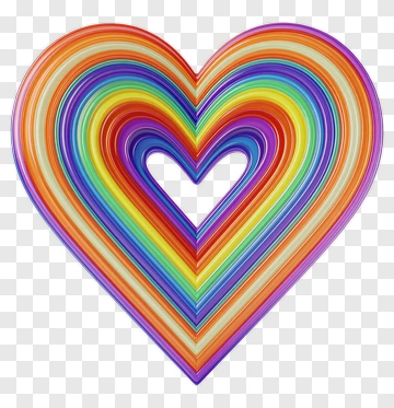 Colorful Heart Shape PNG