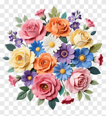 Colorful Flower Bouquet PNG