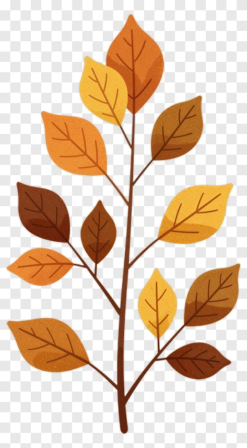Colorful Autumn Leaf Branch PNG