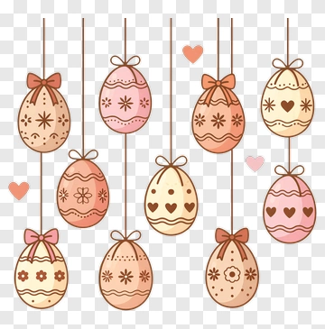 Colorful Easter Eggs With Decorative Patterns PNG