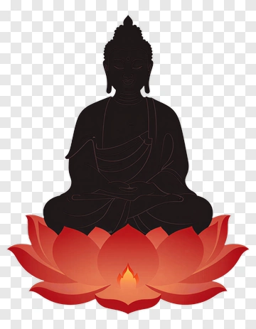 Buddha Sitting On A Lotus Flower PNG
