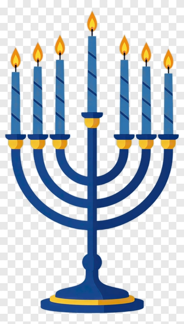 Menorah With Blue Candles PNG