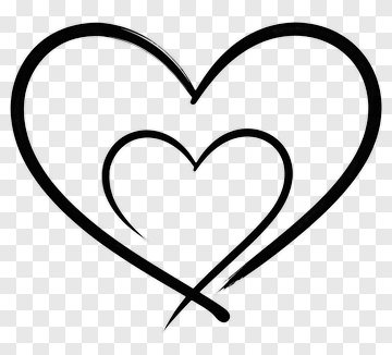 Black Heart Outline PNG
