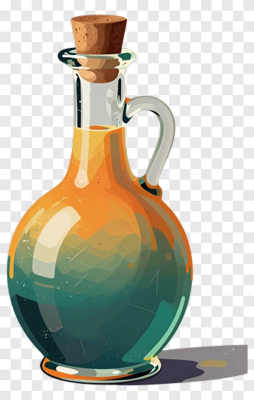 Colorful Oil Bottle PNG