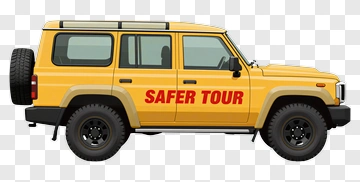 Yellow Suv With Safer Tour Branding PNG