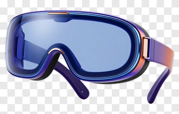 Stylish Ski Goggles With Blue Lens PNG