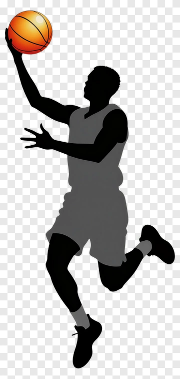 Basketball Player Jumping To Shoot Ball PNG