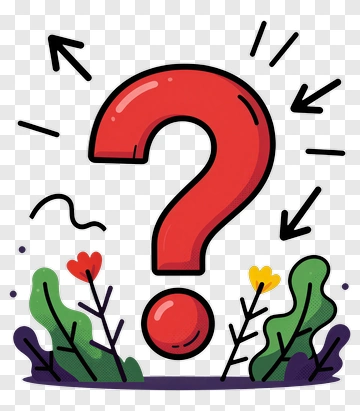 Colorful Question Mark Surrounded By Flowers PNG