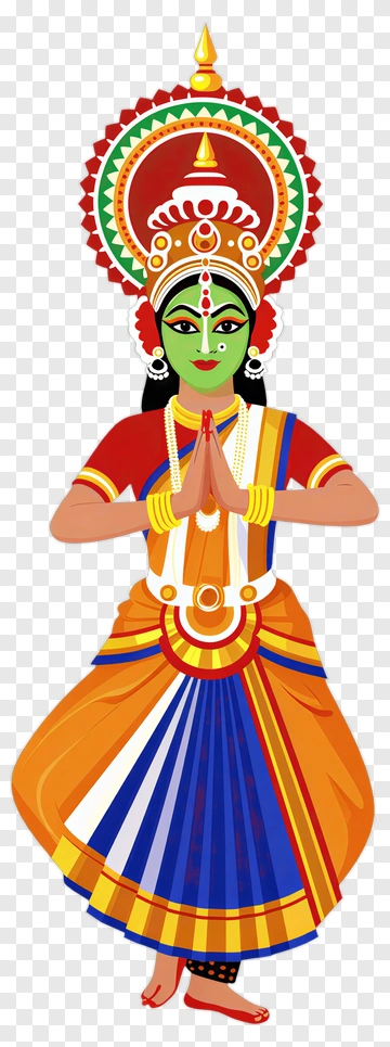 Traditional Dancer In Colorful Costume PNG