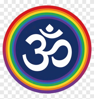 Om Symbol With Rainbow Circle PNG