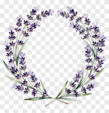 Lavender Floral Wreath PNG