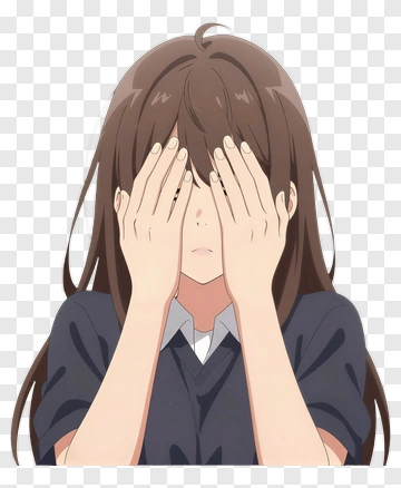 Anime Girl Covering Her Face PNG