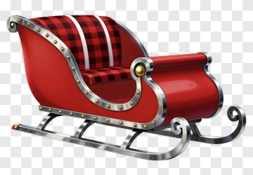 Red Sleigh With Plaid Interior PNG