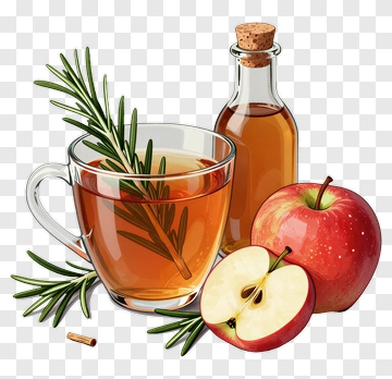 Cup Of Herbal Tea With Apple And Rosemary PNG