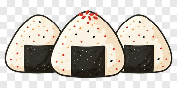 Cartoon Onigiri With Seaweed And Sprinkles PNG
