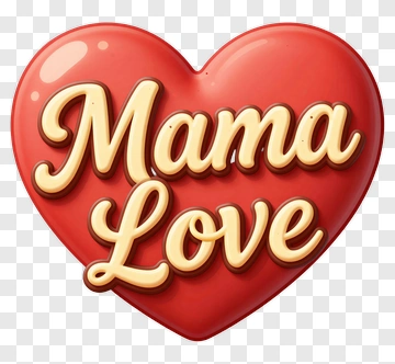 Mama Love Heart PNG