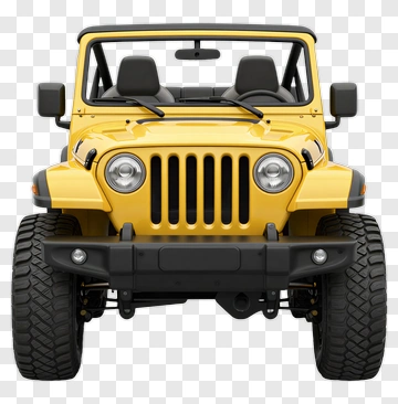 Yellow Jeep Wrangler Front View PNG