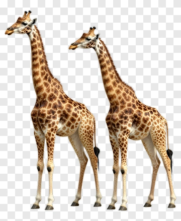 Giraffes Standing Together PNG