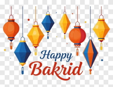 Colorful Lanterns For Happy Bakrid PNG