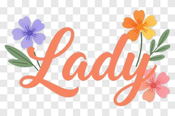 Lady With Colorful Flowers PNG