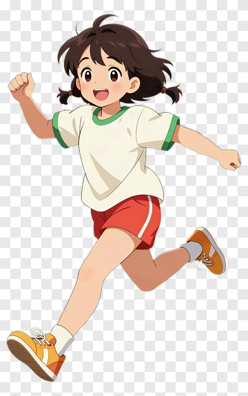 Anime Girl Running PNG