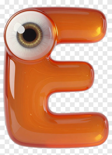 Cartoon Letter E With Eye PNG