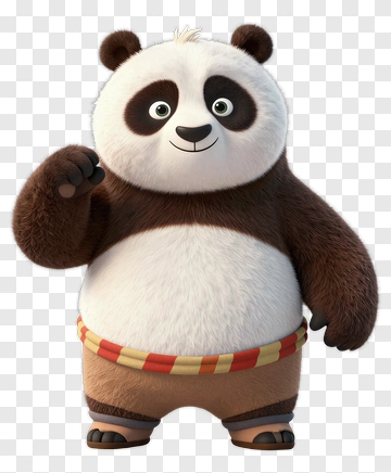 Cartoon Panda Waving Hello PNG