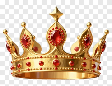 Gold Crown With Red Jewels PNG