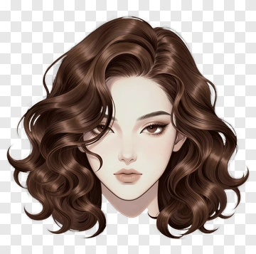 Stylish Woman With Curly Hair PNG