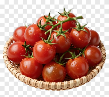 Basket Of Fresh Cherry Tomatoes PNG