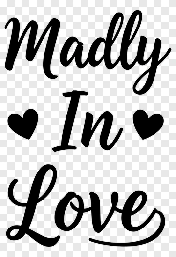 Madly In Love Text Design PNG