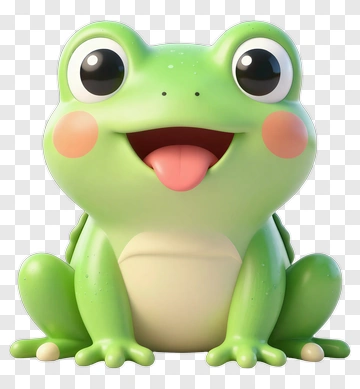 Cartoon Frog With A Happy Expression PNG