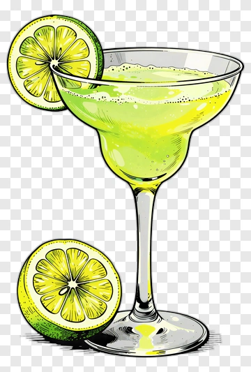 Margarita Cocktail With Lime Slice PNG