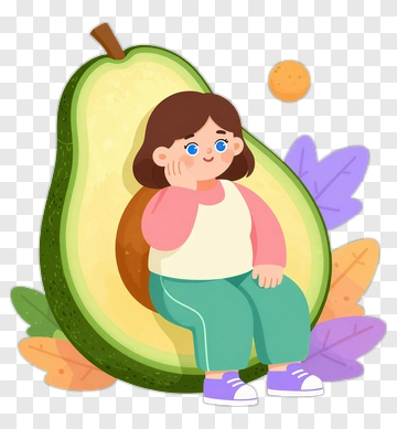 Girl Sitting In An Avocado PNG