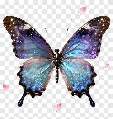 Colorful Butterfly With Glittering Wings PNG