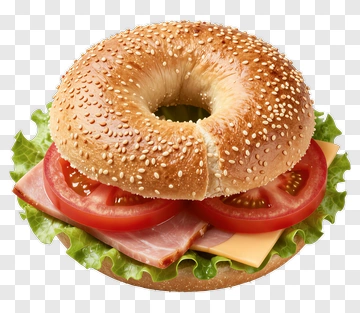 Bagel Sandwich With Lettuce And Tomato PNG