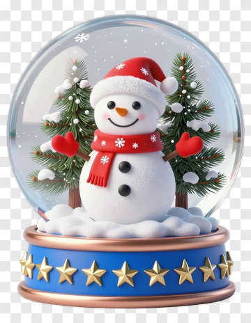 Snowman Inside A Christmas Snow Globe PNG