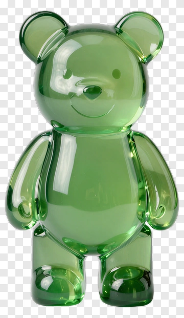 Green Jelly Bear Figure PNG