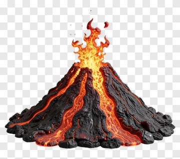 Volcano Erupting Lava PNG