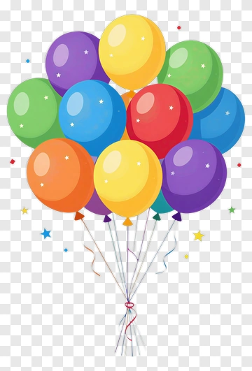 Colorful Balloon Bouquet PNG