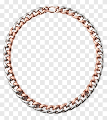 Silver And Rose Gold Chain Necklace PNG