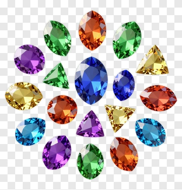 Colorful Gemstones Arrangement PNG