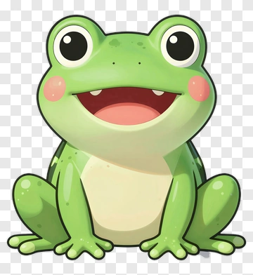 Cartoon Frog With A Happy Expression PNG
