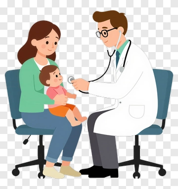 Doctor Examining A Child With A Stethoscope PNG