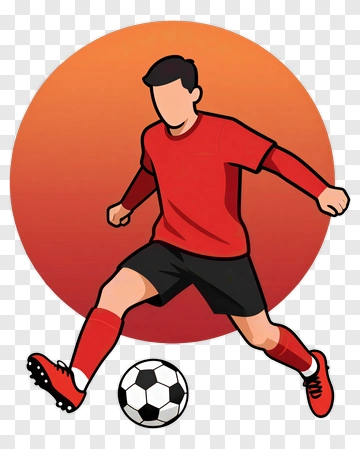 Football Player Kicking A Soccer Ball PNG
