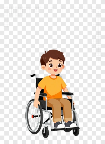 Cartoon Boy In A Wheelchair PNG
