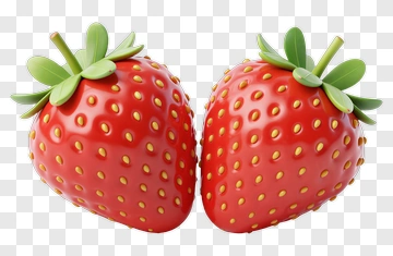 3D Strawberries PNG