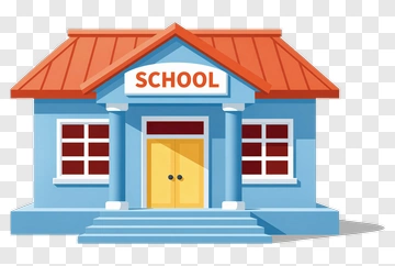 Cartoon School Building PNG