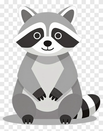 Cartoon Raccoon Sitting PNG